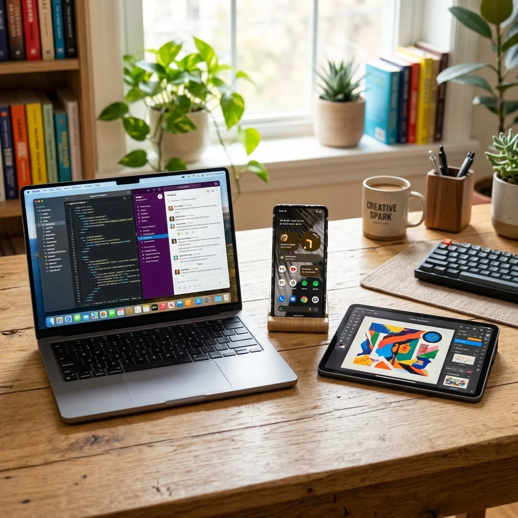 Laptop Mobile Tab Image
